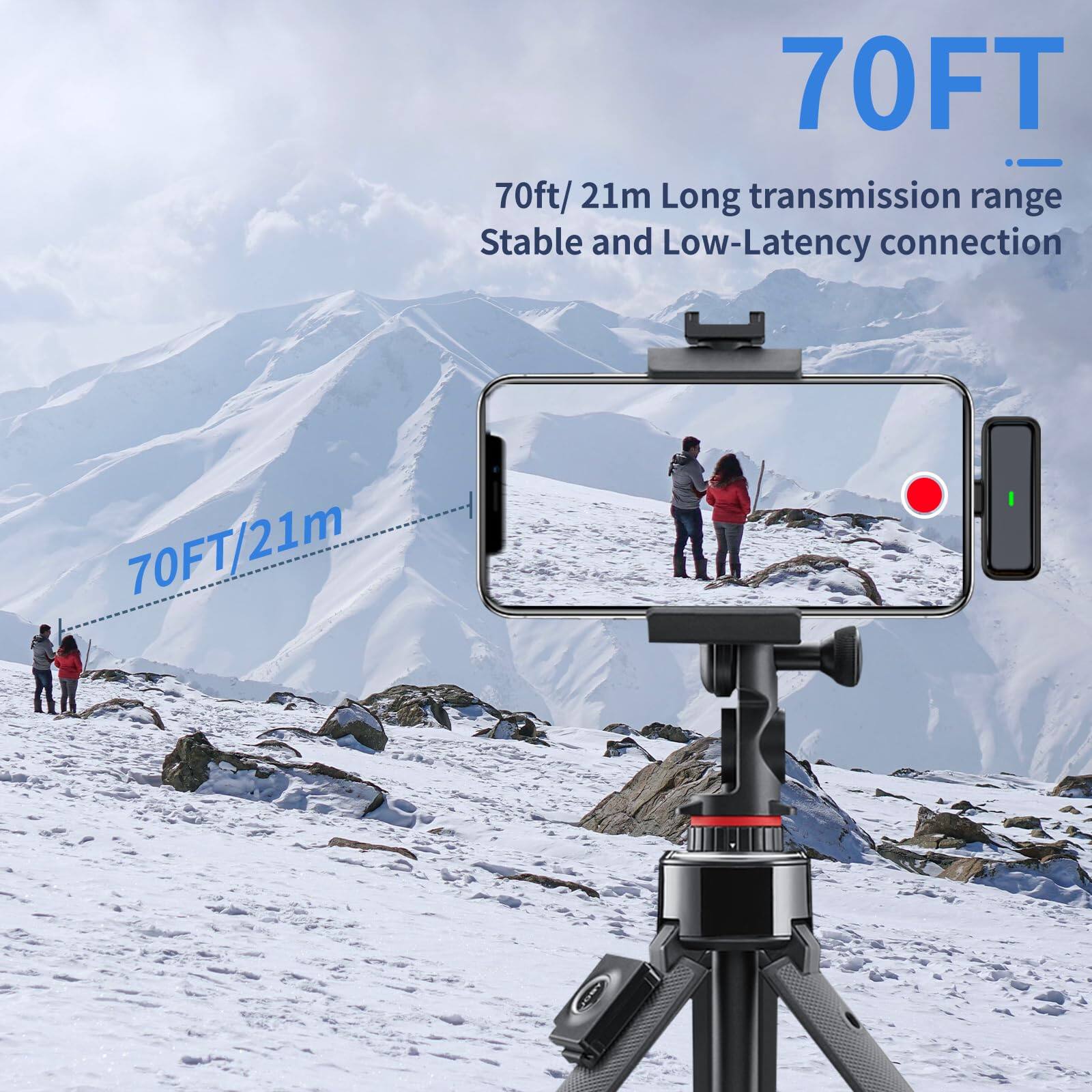 70FT  
70ft/21m Long transmission range  
Stable and Low-Latency connection