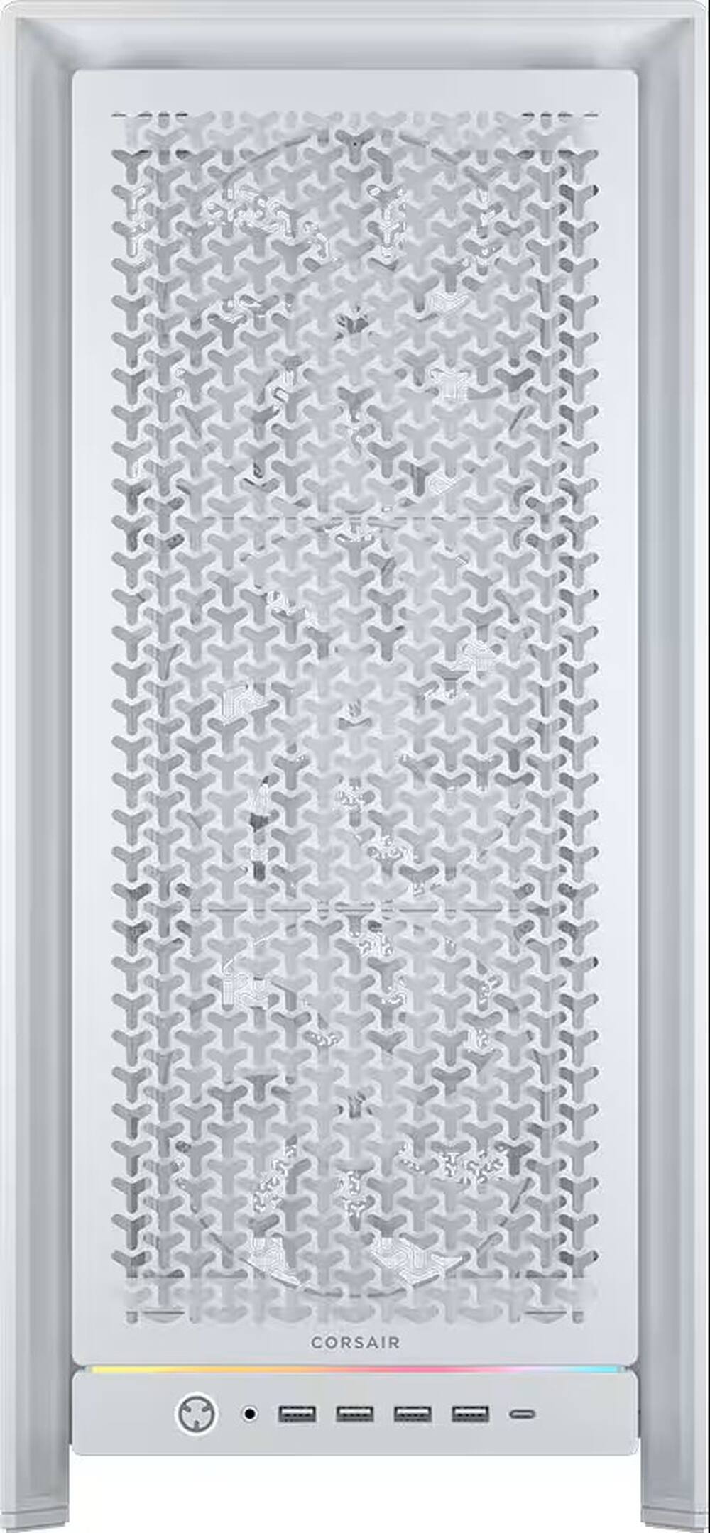 Angle. CORSAIR - 5000D RS Mid-Tower Modular PC Case - White.