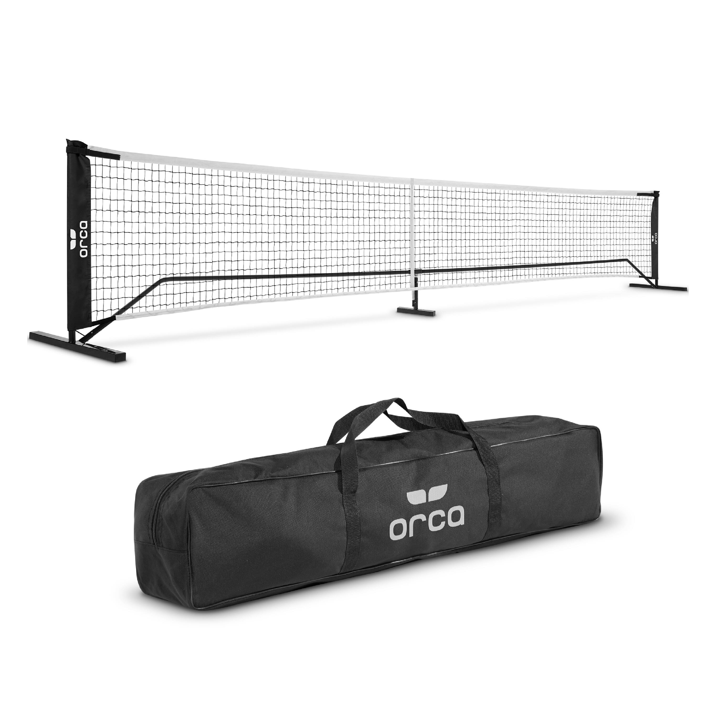 ORCA - 22-ft Full Court Pickleball Net Meets USAPA Regulations with Travel Bag Included - White / Black