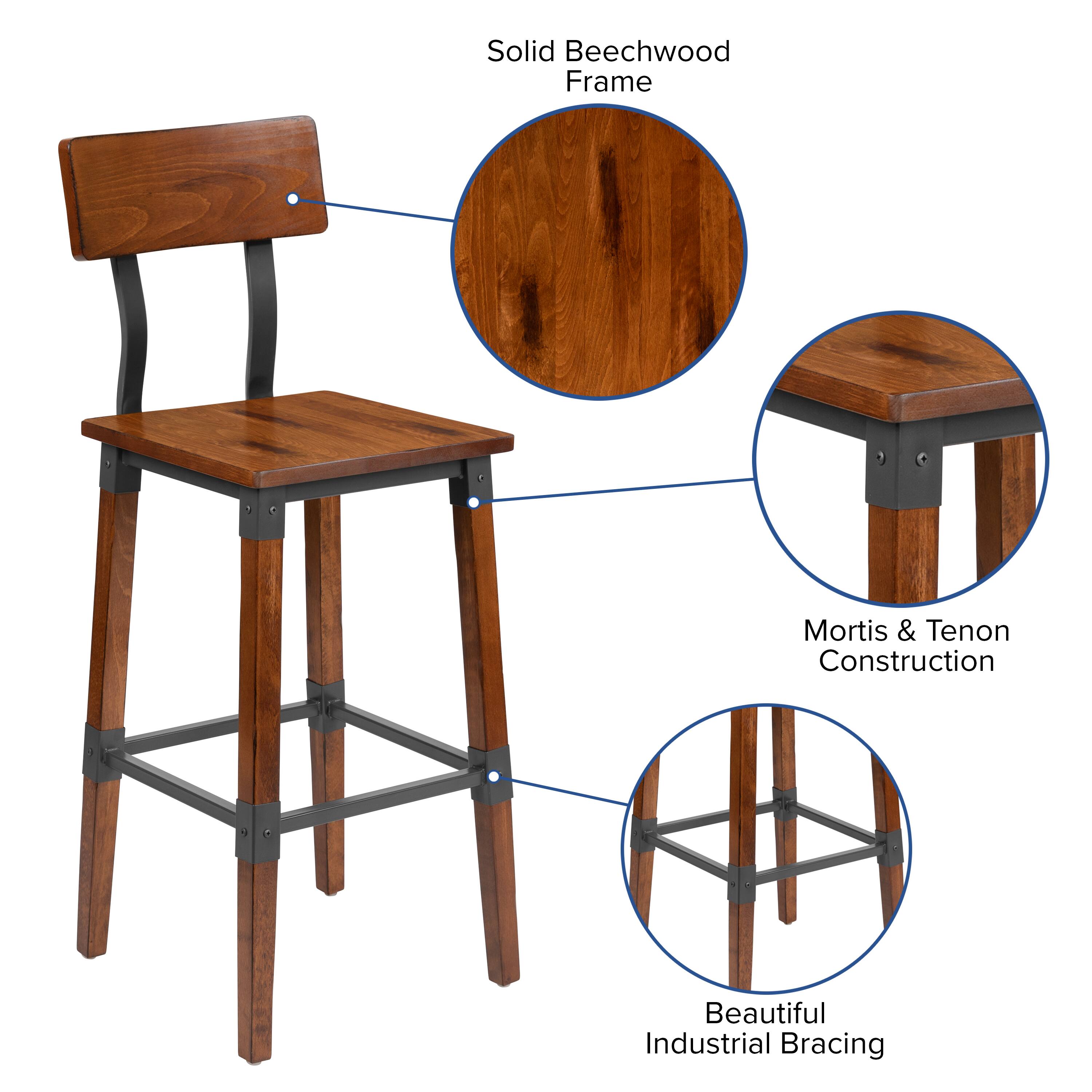Solid Beechwood Frame  
Mortis & Tenon Construction  
Beautiful Industrial Bracing