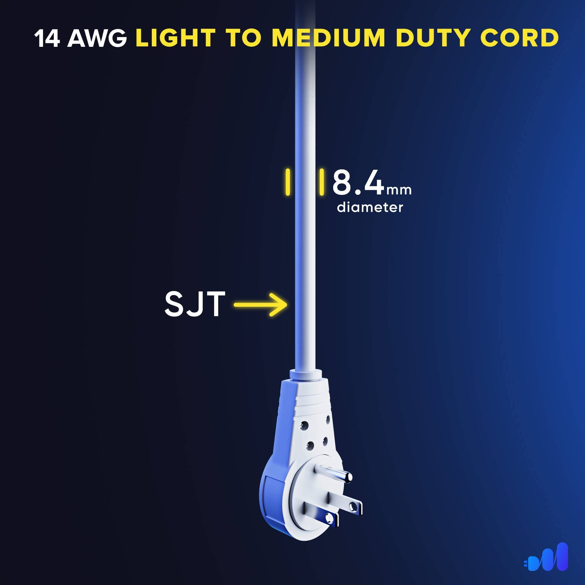 14 AWG LIGHT TO MEDIUM DUTY CORD, 8.4 mm diameter, SJT