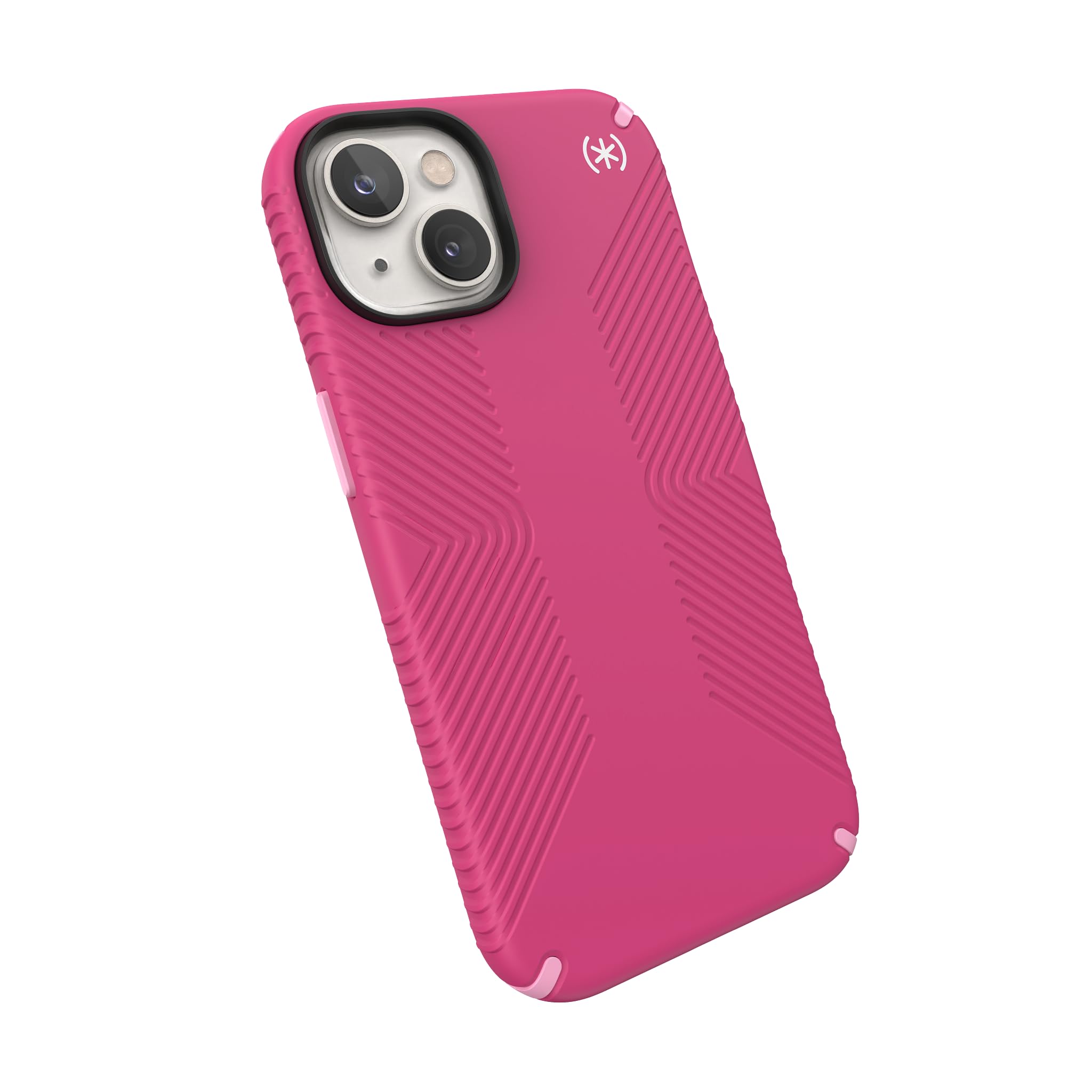 Angle. Speck - Speck Presidio2 Grip with MagSafe Pink Case - iPhone 14/13 - Pink.