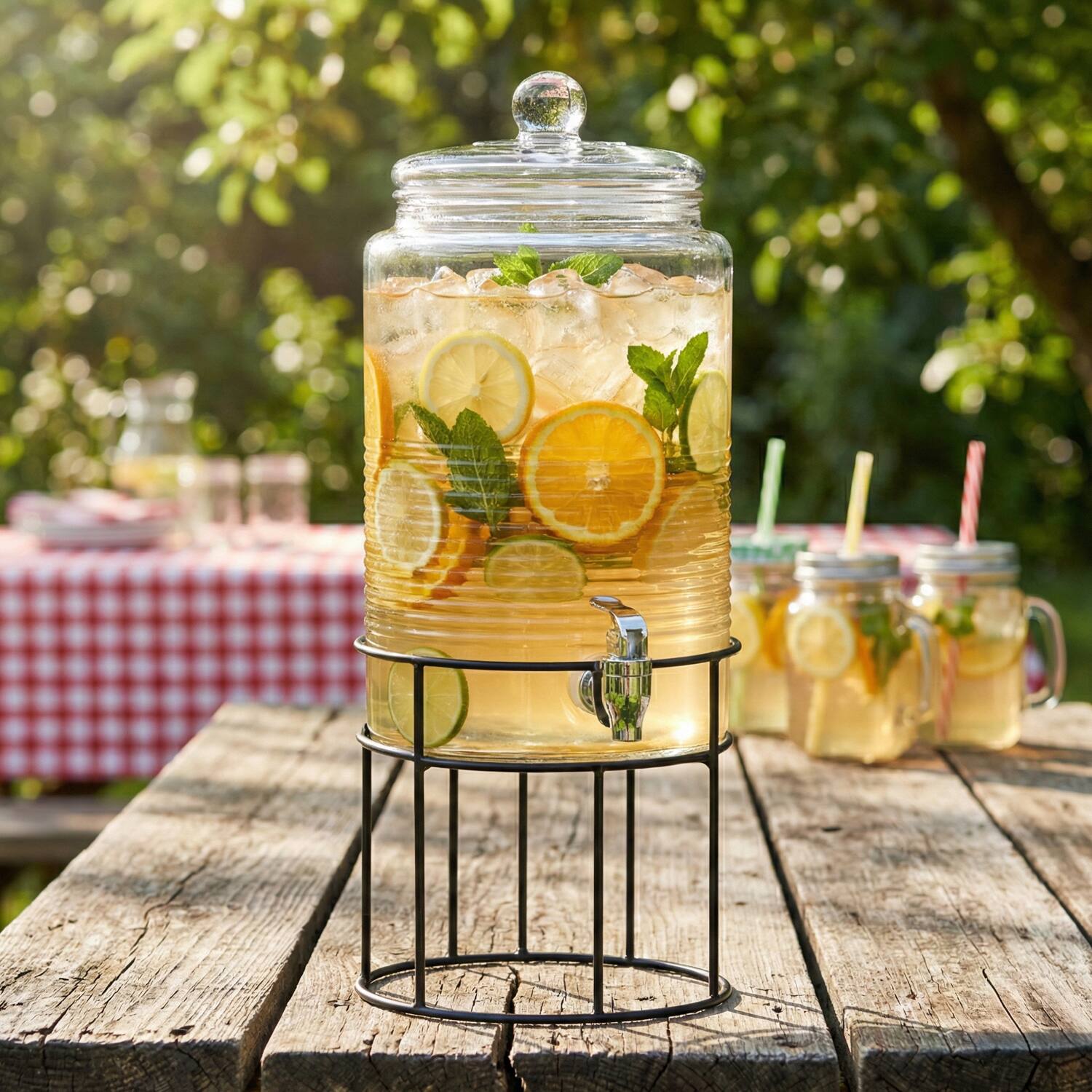 Left. Style Setter - Covina Beverage Dispenser 1.90 Gal - Clear.