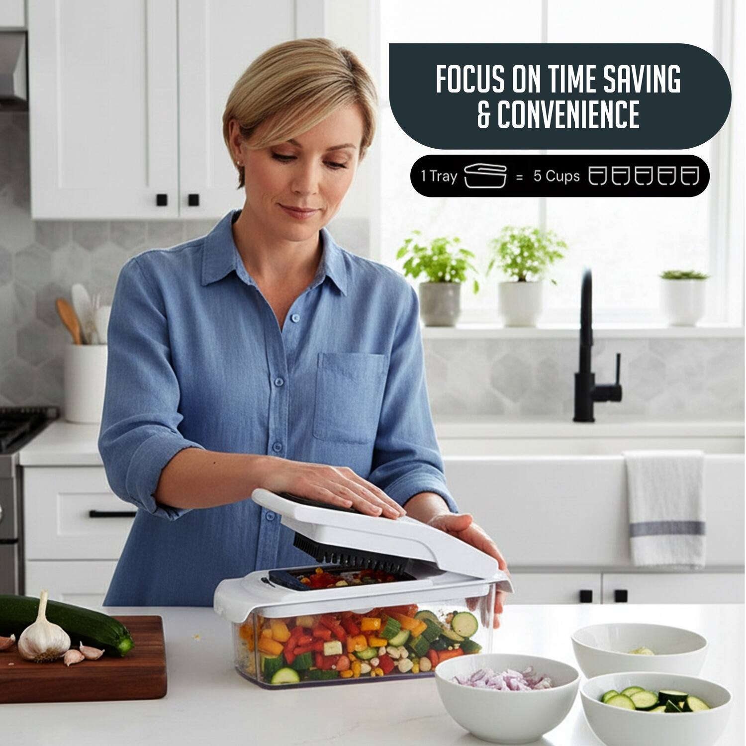 FOCUS ON TIME SAVING & CONVENIENCE  
1 Tray = 5 Cups