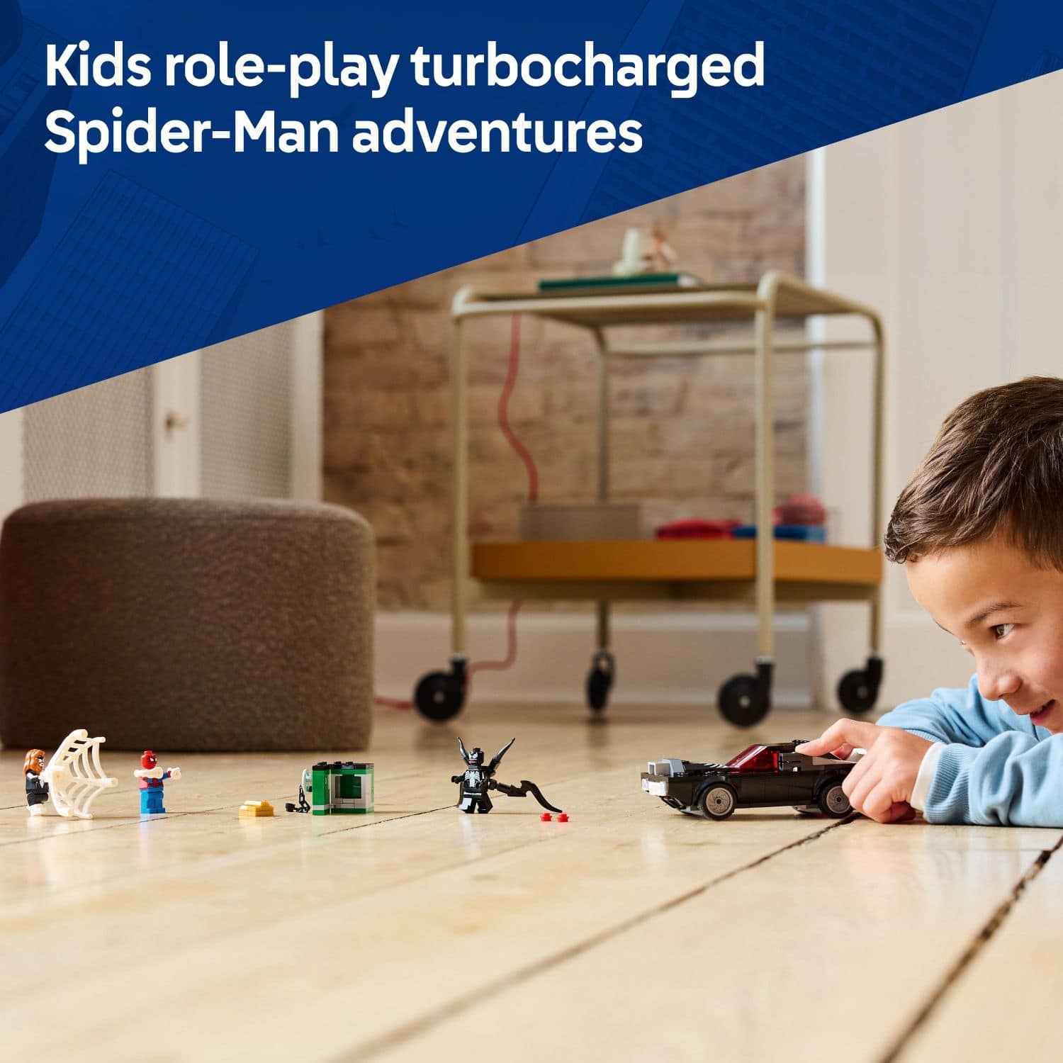 Kids role-play turbocharged Spider-Man adventures.