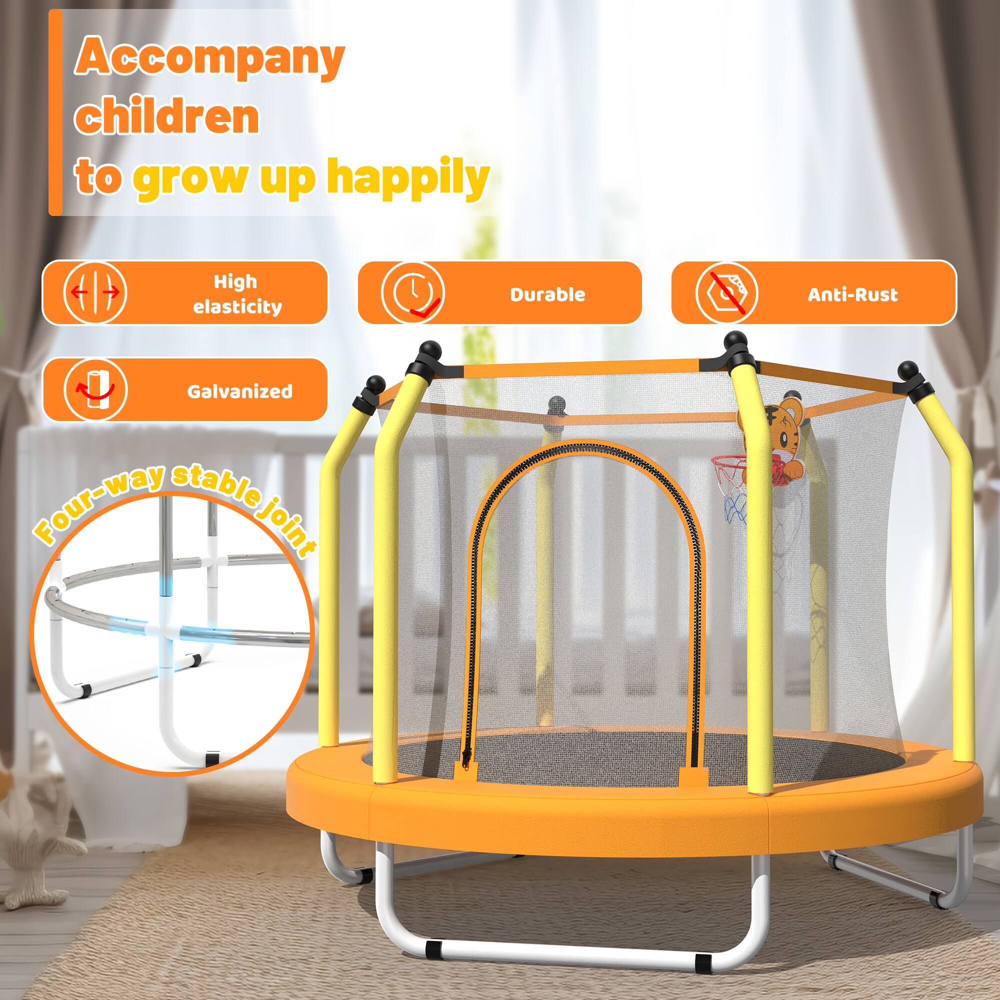 Accompany children to grow up happily

- High elasticity
- Durable
- Anti-Rust
- Galvanized
- Four-way stable joint