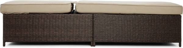 Alt View 2. Serta - Serta Laguna Outdoor Storage Chaise Lounge, Brown Wicker with Beige Cushions - Beige.