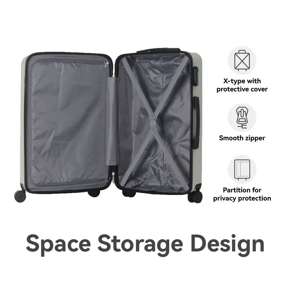 X-type with protective cover  
Smooth zipper  
Partition for privacy protection  
Space Storage Design
