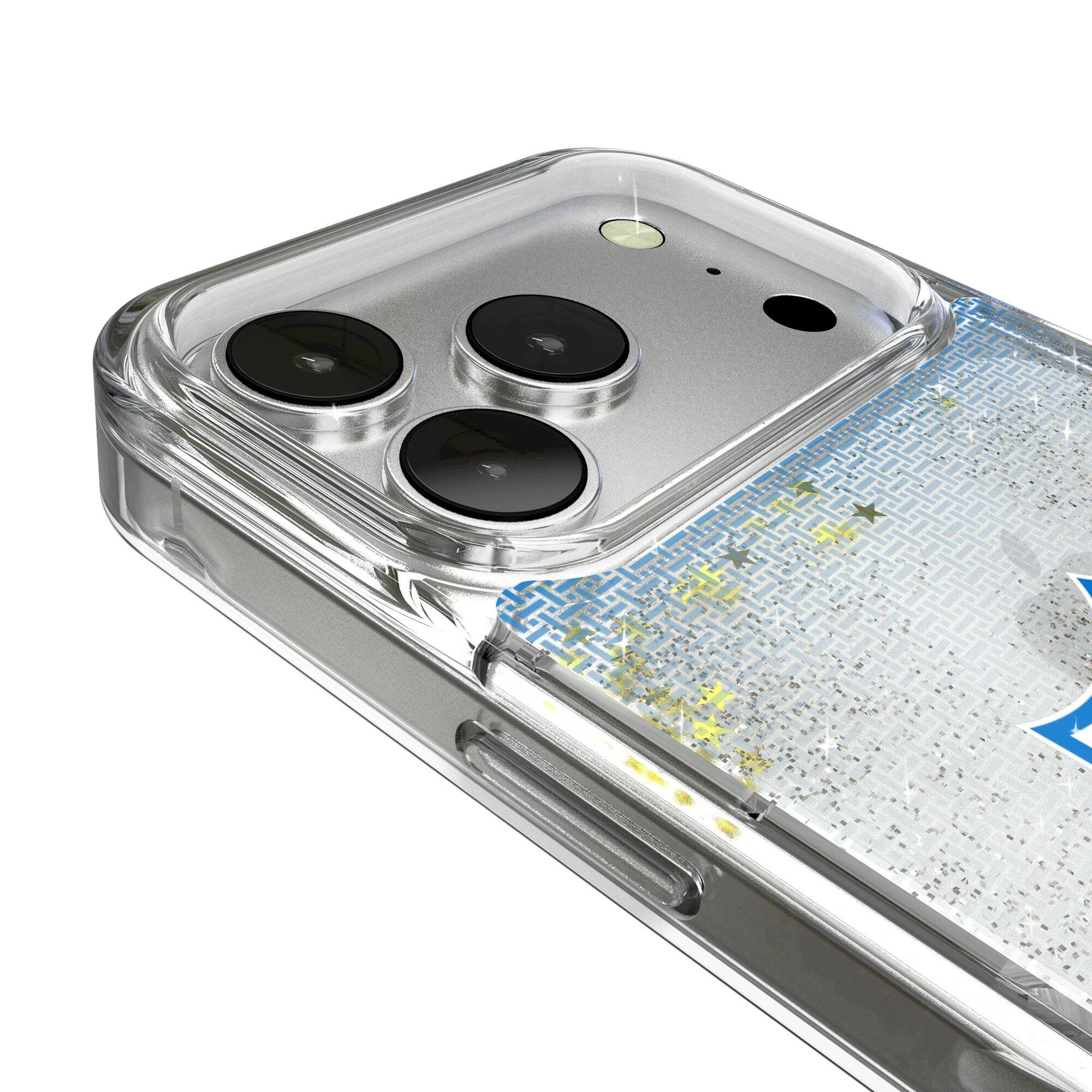 Alt View 2. Keyscaper - Los Angeles Chargers Linen Logo iPhone Glitter Case - 13 Pro Max - Multicolor.
