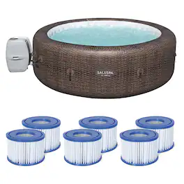 Bestway - SaluSpa St Moritz AirJet Hot Tub & 6 Coleman SaluSpa Type VI Cartridges - Brown