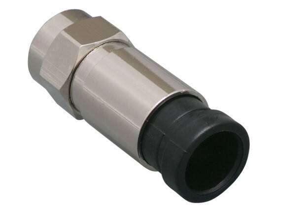 Angle. Cable Leader - F-Type Compression Connector for RG6 Coaxial Cable, 75-Ohm - Silver.