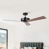 Front. Parrot Uncle - 52" Modern Black No Light Ceiling Fan with Wall Control - Barbeque Black.