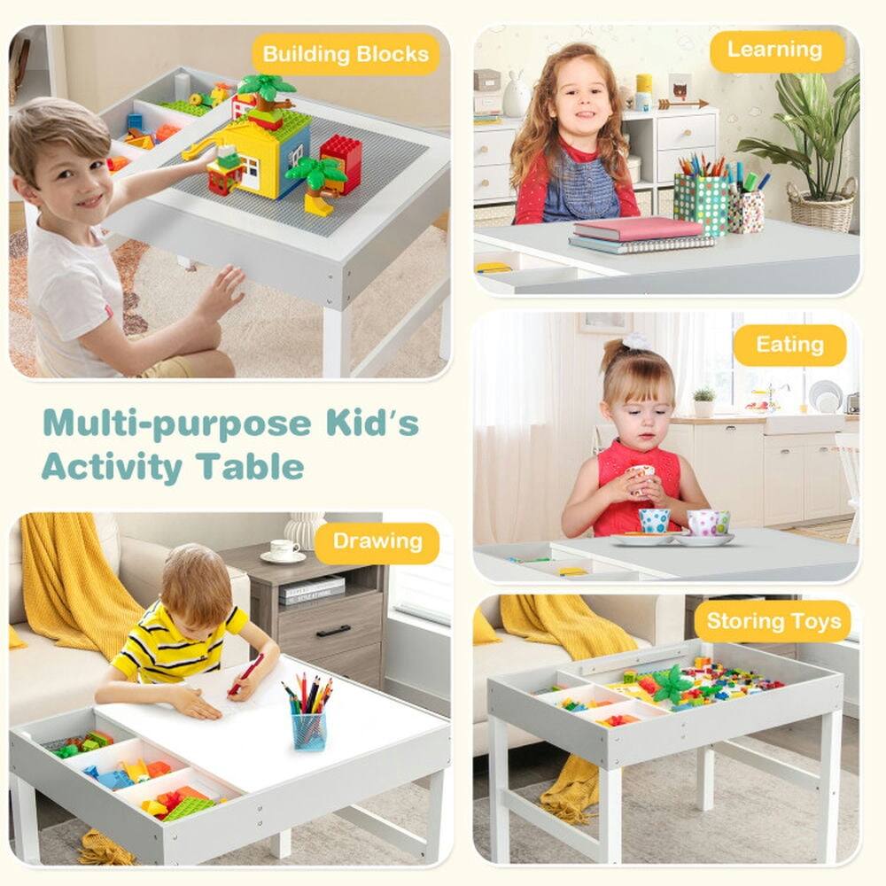 Multi-purpose Kid's Activity Table

- Building Blocks
- Learning
- Eating
- Drawing
- Storing Toys