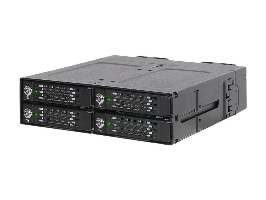 Dock Bay Racks Icy Dock ToughArmor MB720M2K B Full Metal 4 Bay M.2 NVMe SSD Mobile ...