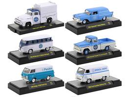 M2 - "Auto Trucks" Set of 6 pieces Release 57 "Pan American World Airways" (Pan Am) IN DISPLAY CASES 1/64 - Multicolor
