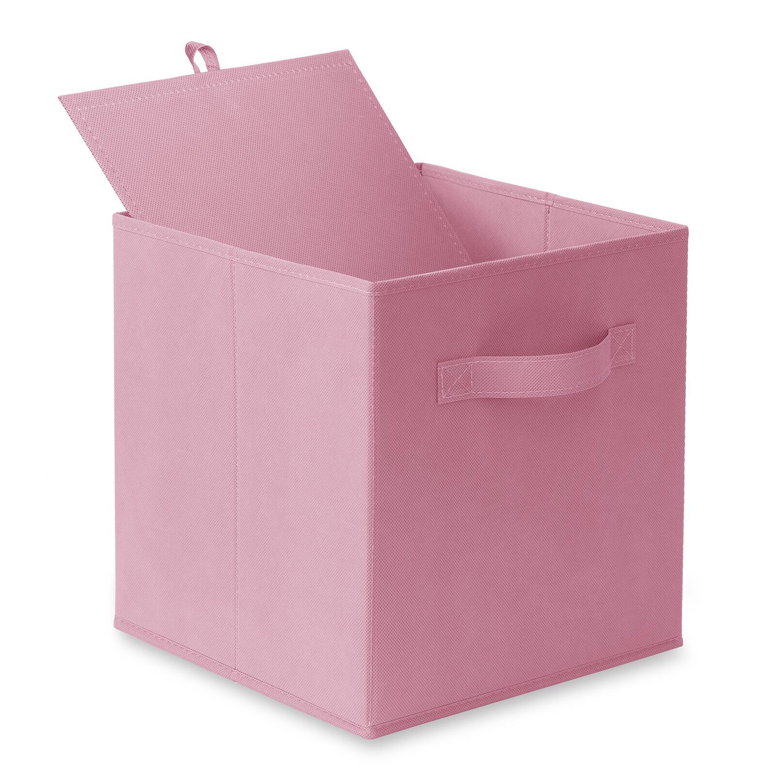 Alt View 7. Casafield - (Set of 6) Collapsible Fabric Cubes - Storage Bins - Light Pink.
