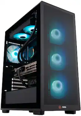 ADVANCED BATTLESTATIONS - ABS Stratos Aqua Gaming PC - Windows 11 - Intel Core Ultra 9 285K - GeForce RTX 5080 - 32GB DDR5 6400 - 2TB - Black