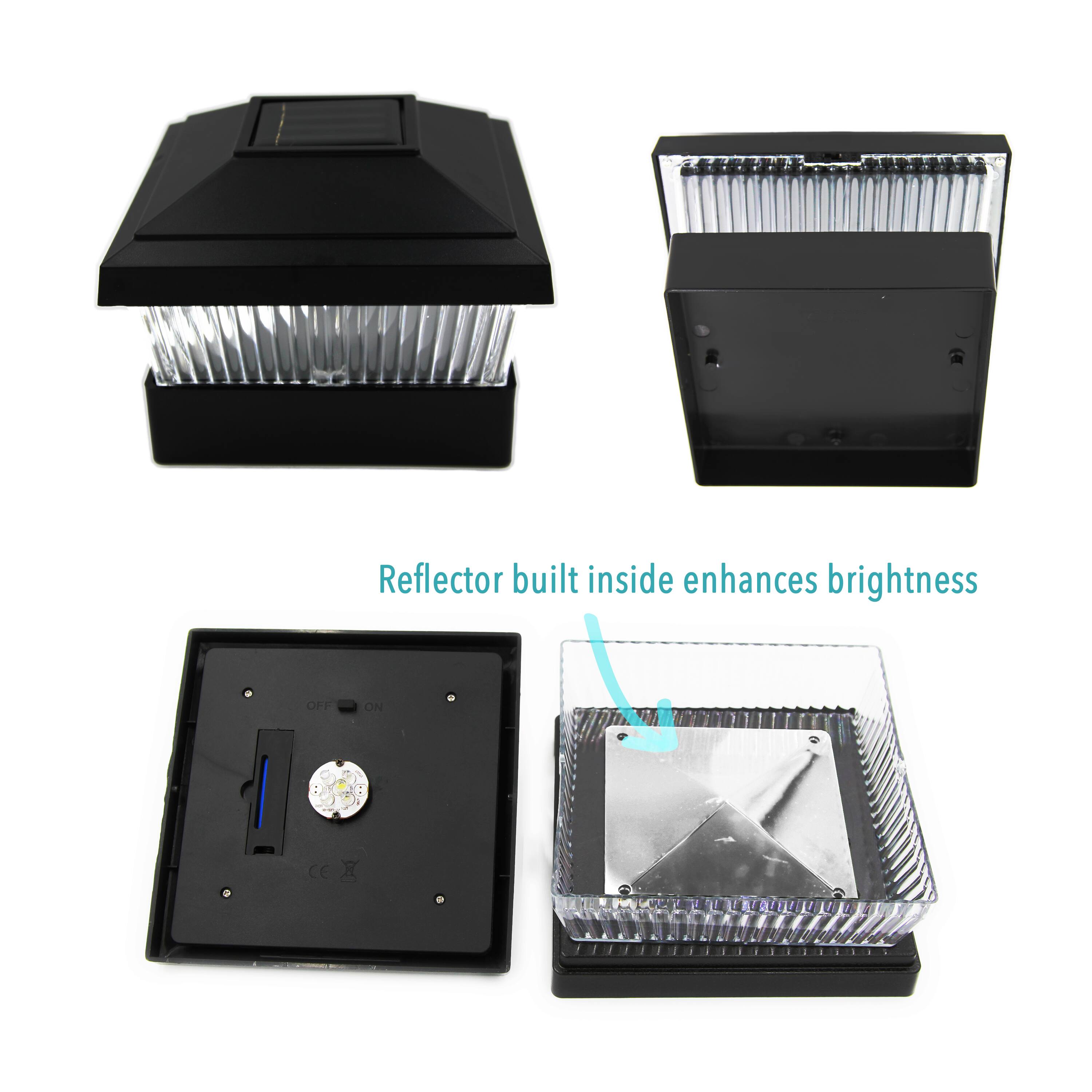Reflector built inside enhances brightness