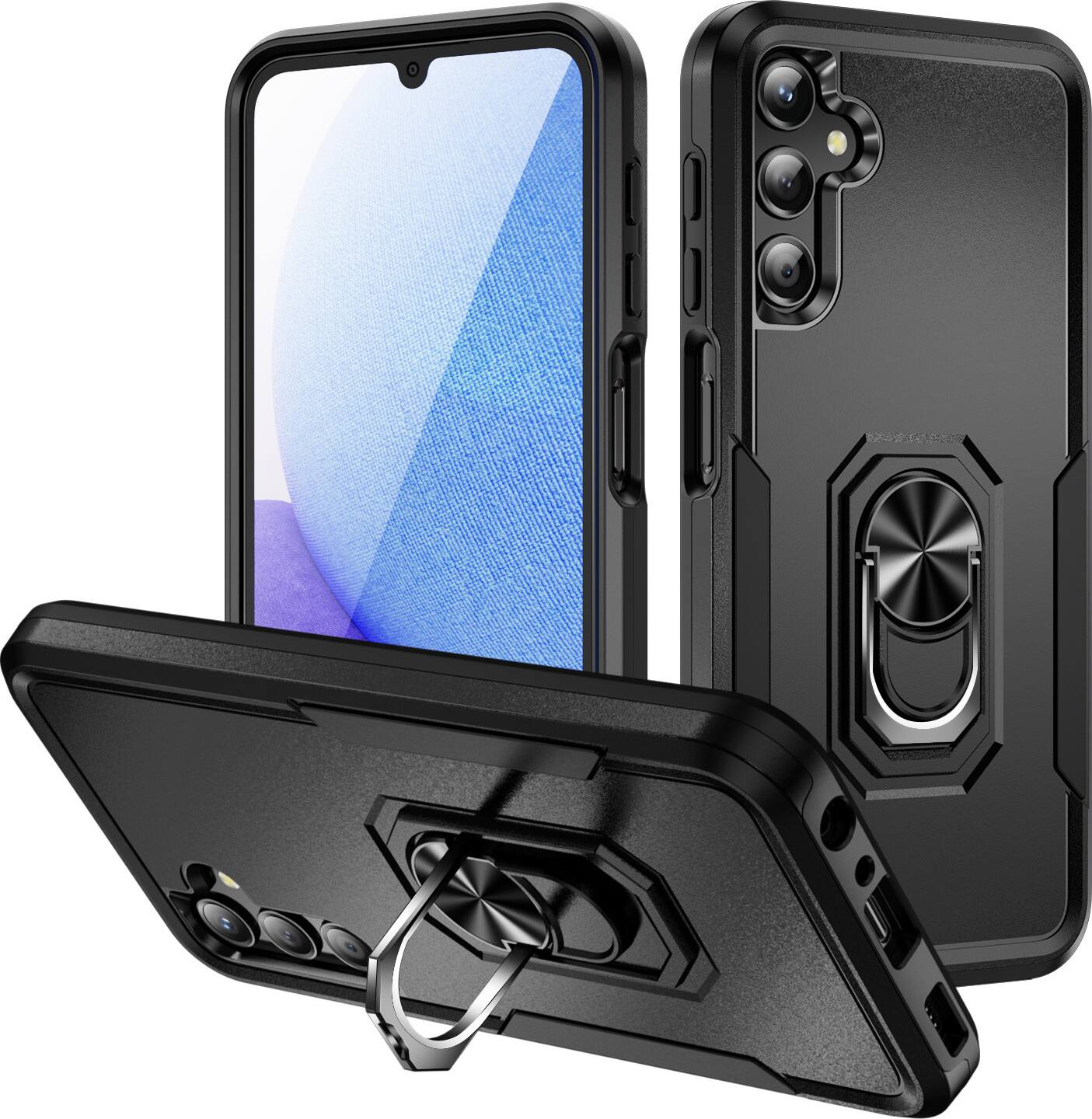 Alt View 11. SaharaCase - ArmorPro Kickstand Case for Samsung Galaxy A25 5G - Black.