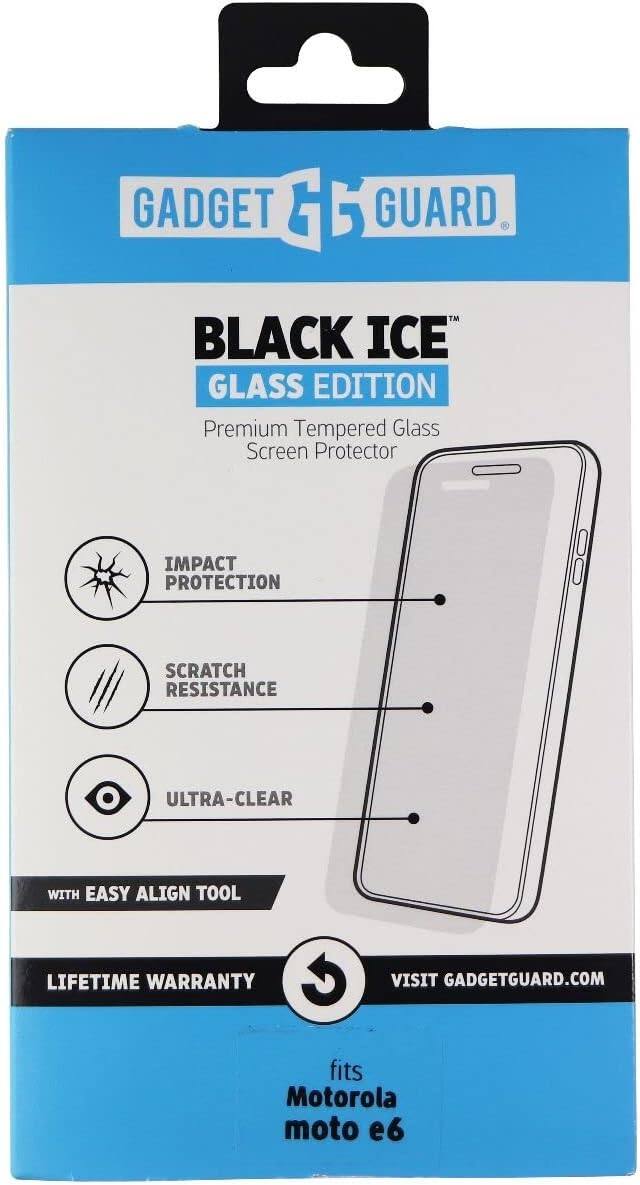 Gadget Guard - Black Ice Glass Edition fits Motorola Moto E6 - Clear