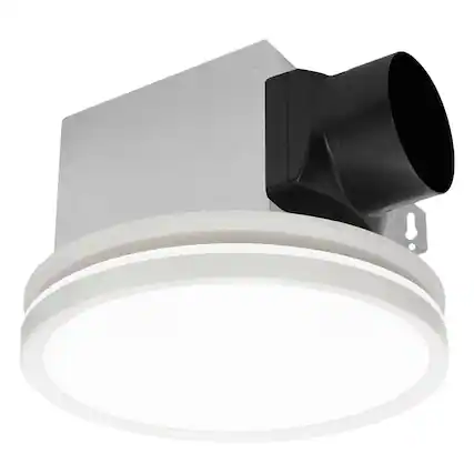 Front. Akicon - Bathroom Exhaust Fan with Light, Dimmable 3CCT LED Light with Night Light, 80 CFM, 2 Sones, Round, White - White.