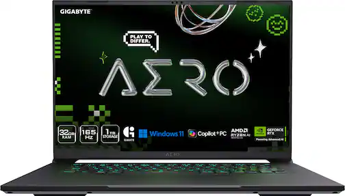 GIGABYTE - AERO X16- Copilot+ PC - 16" 165Hz 2560x1600 WQXGA AMD Ryzen AI 7 350 - 1TB SSD - 32GB DDR5 RAM NVIDIA GeForce RTX 5070 - Lunar White
