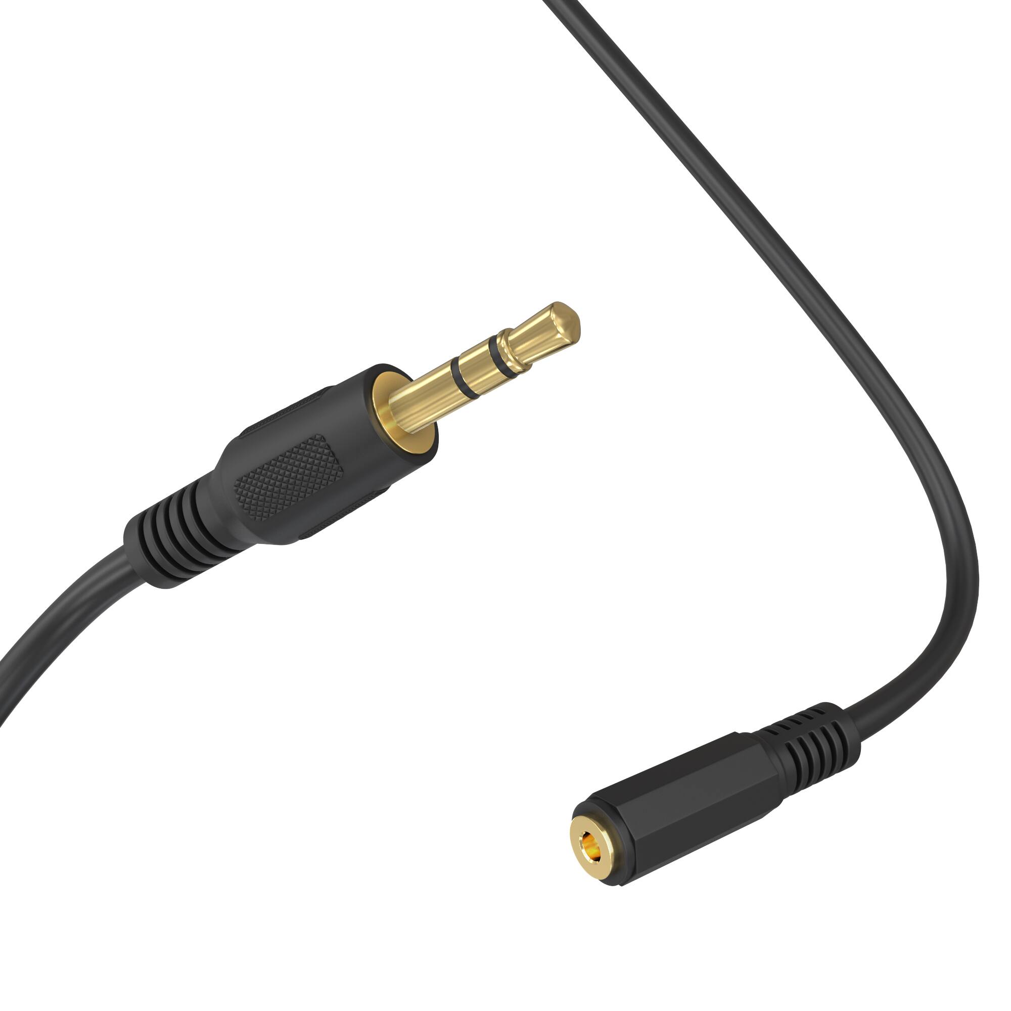 Back. Cmple.com - 3.5mm Headphone Extension Cable 25ft Black Male to Female AUX Cord Gold-Plated TRS - Black.