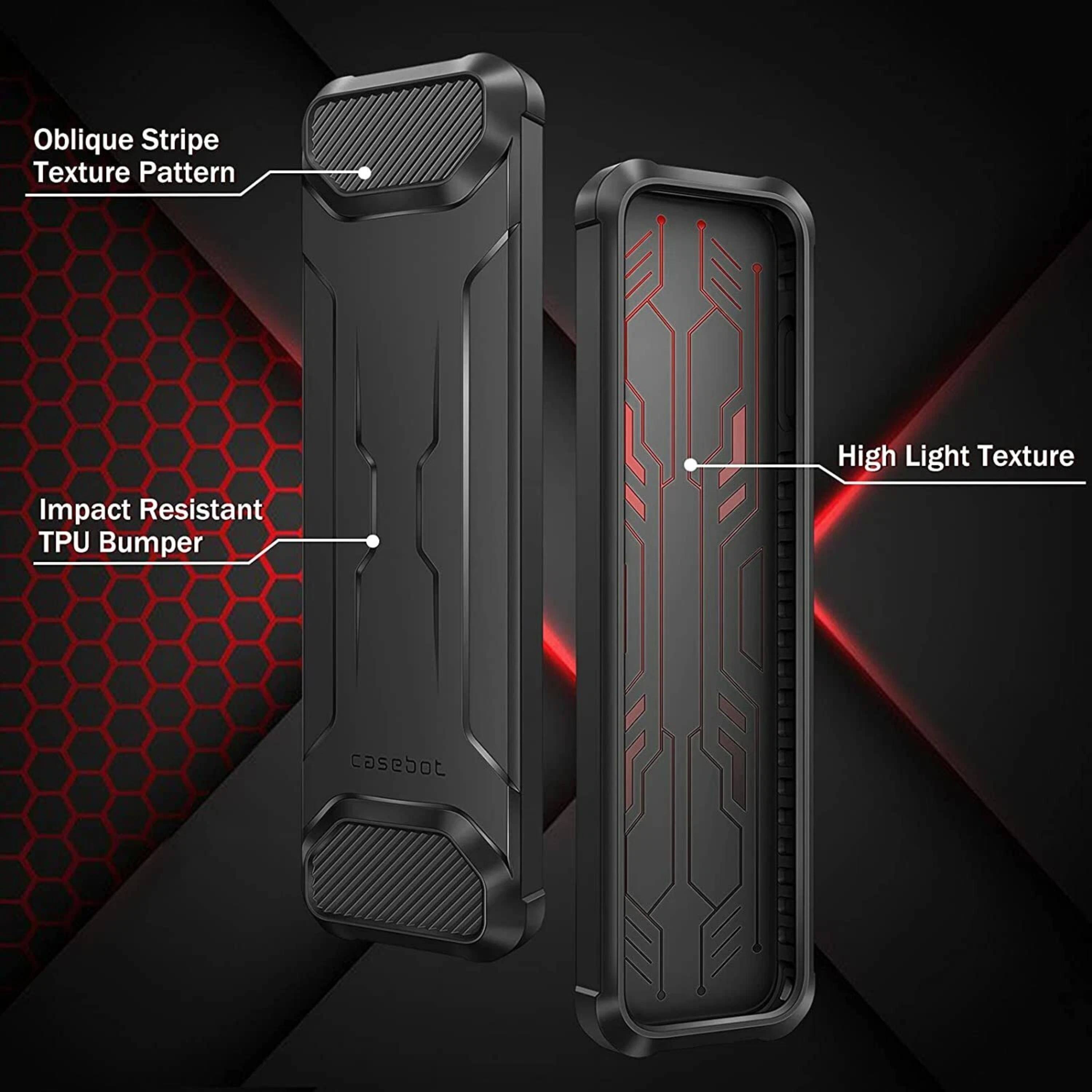 Oblique Stripe Texture Pattern  
Impact Resistant TPU Bumper  
High Light Texture  
casebot