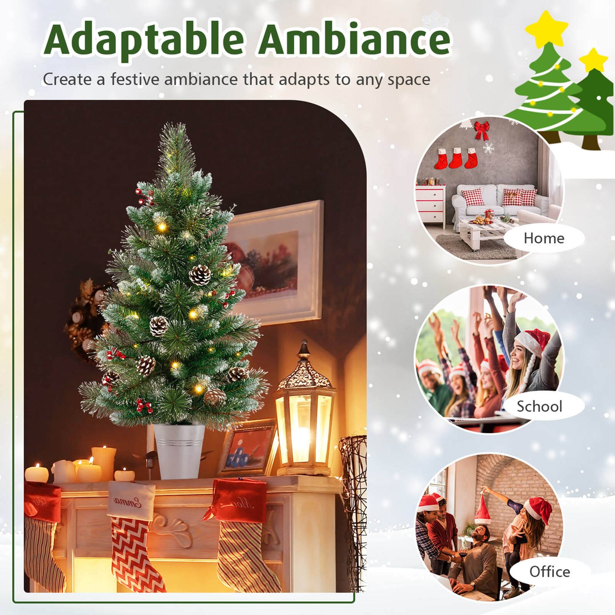 Adaptable Ambiance  
Create a festive ambiance that adapts to any space  

Home  
School  
Office