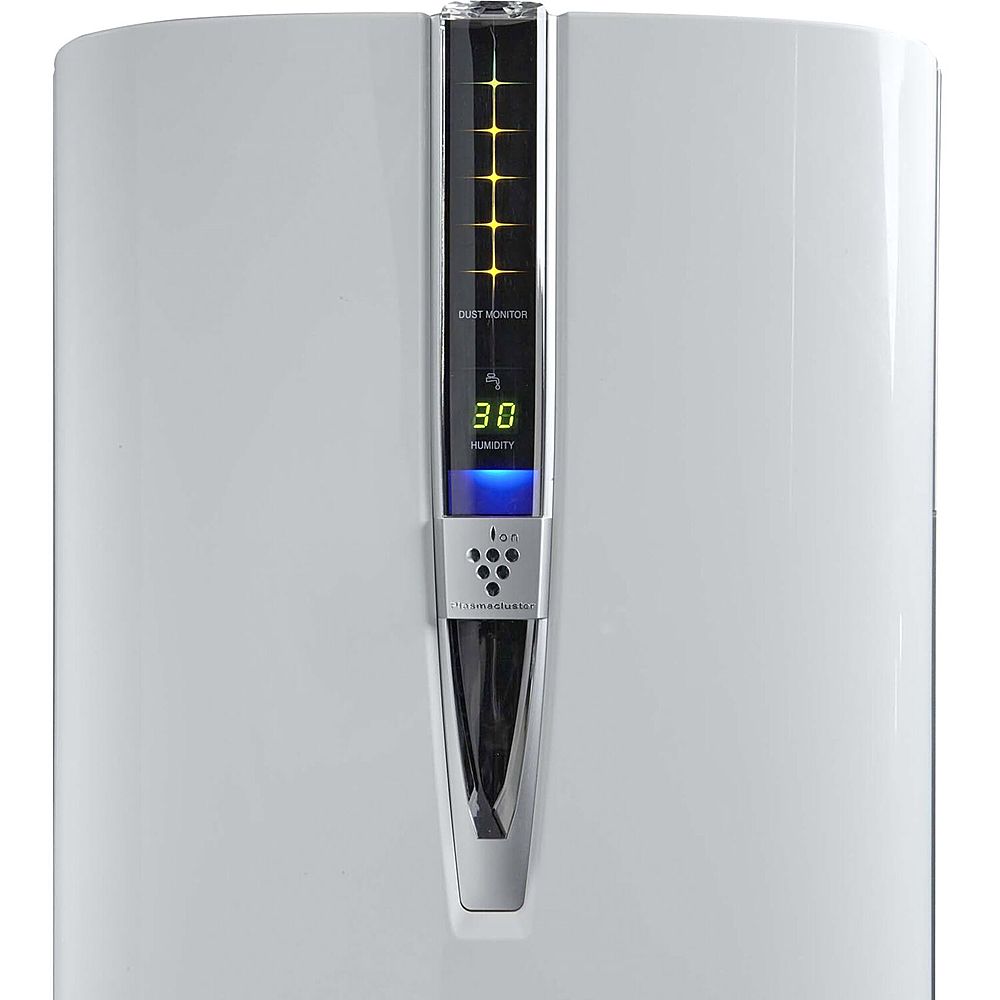 Angle View: Sharp - Air Purifier and Humidifier with Plasmacluster Ion Technology Recommended for Large-Sized Rooms. True HEPA Filter - White