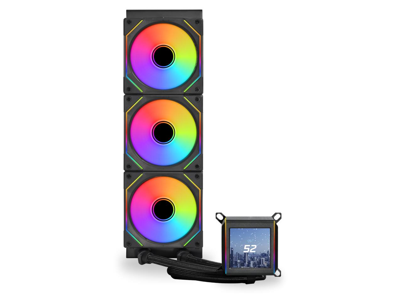 Back. Lian Li - LIAN LI Galahad II LCD 360mm Black AIO, Intel & AMD Compatible - GA2ALCD36INB - Black.