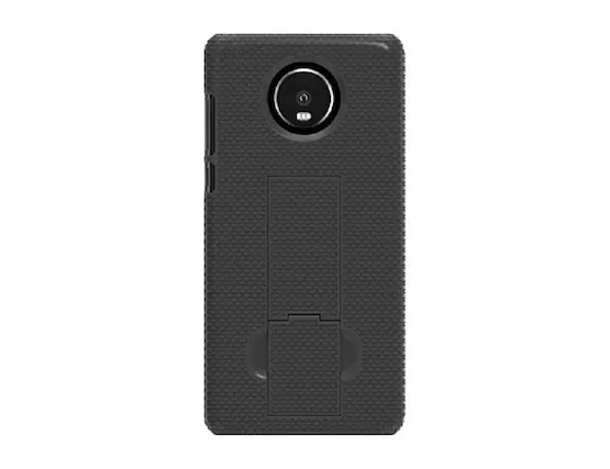 Front. Verizon - Verizon Shell and Holster Combo for Motorola Moto Z4 - Black.