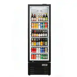 Equator - Vitlife 12.6 Cu Ft Commercial Glass Door Merchandiser Refrigerator, LED, Adjustable Shelves, Auto Defrost ETL - Black