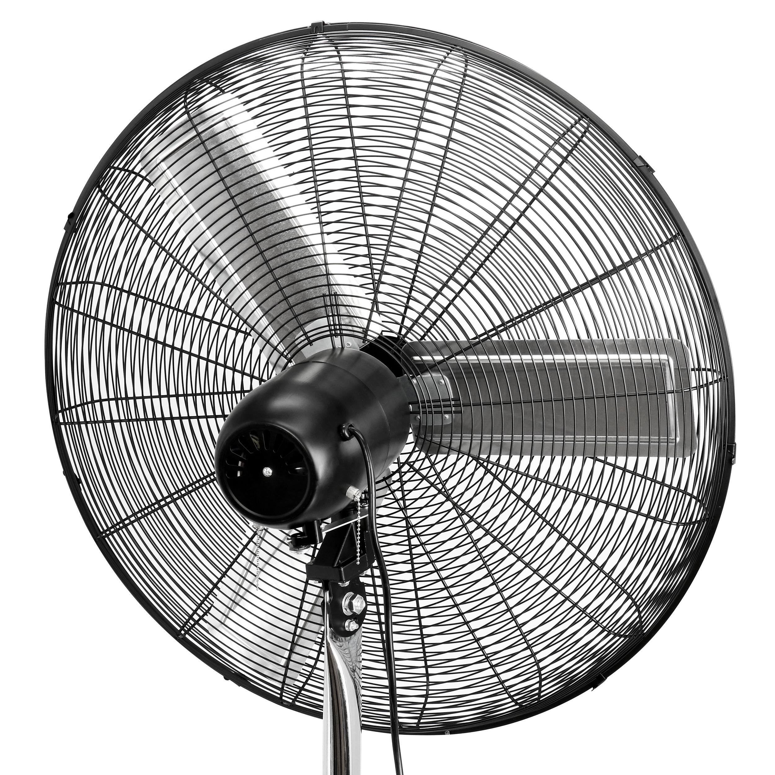Alt View 3. VieAir - Vie Air 30 Inch Industrial Heavy Duty Pedestal Oscillating Metal Stand Fan - Black.