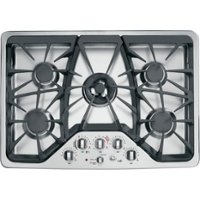 GE - 30" Built-In Gas Cooktop with 5 burners - Stainless steel - Front_Zoom