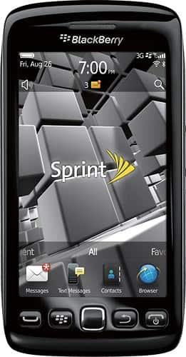 Front Standard. BlackBerry - Torch 9850 Mobile Phone - Black (Sprint).