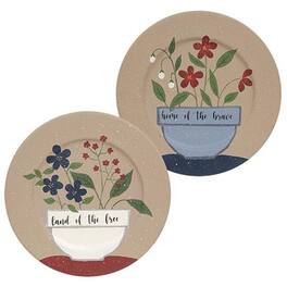 BreeBe - Land of the Free Flowers Plate 2 Asstd - Multicolor