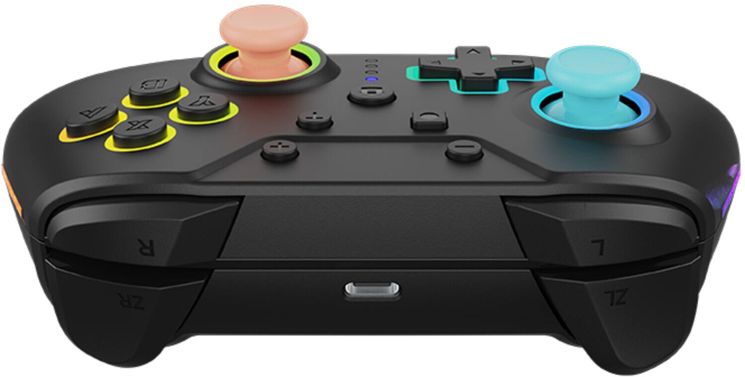 Alt View 1. Hyperkin - Switch 2 Accessory: Hyperkin NuRival Wireless Hall Effect Stick Game Controller (Blue Orange) - - Multicolor.