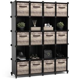 Sorbus - 20 Cube Storage Organizer –Waterproof Cubby Shelf - Closet, Toys, Books, Shoes, Décor –Bedroom, Living Room, Kids - Black