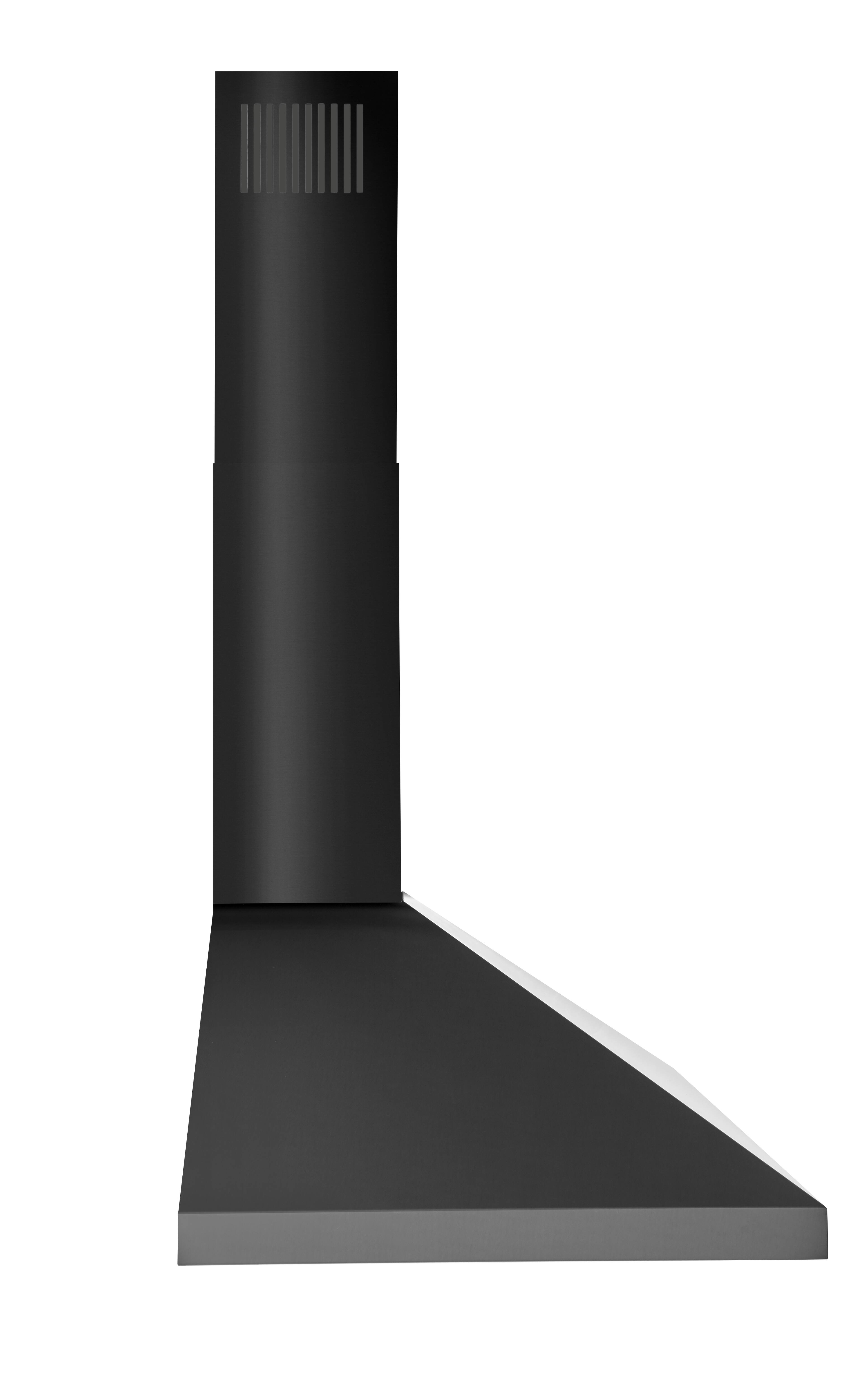 Left. Broan - Broan Elite EW48 Series 30-Inch Pyramidal Chimney Range Hood, 460 Max Blower CFM, Black Stainless Steel - Stainless Steel.