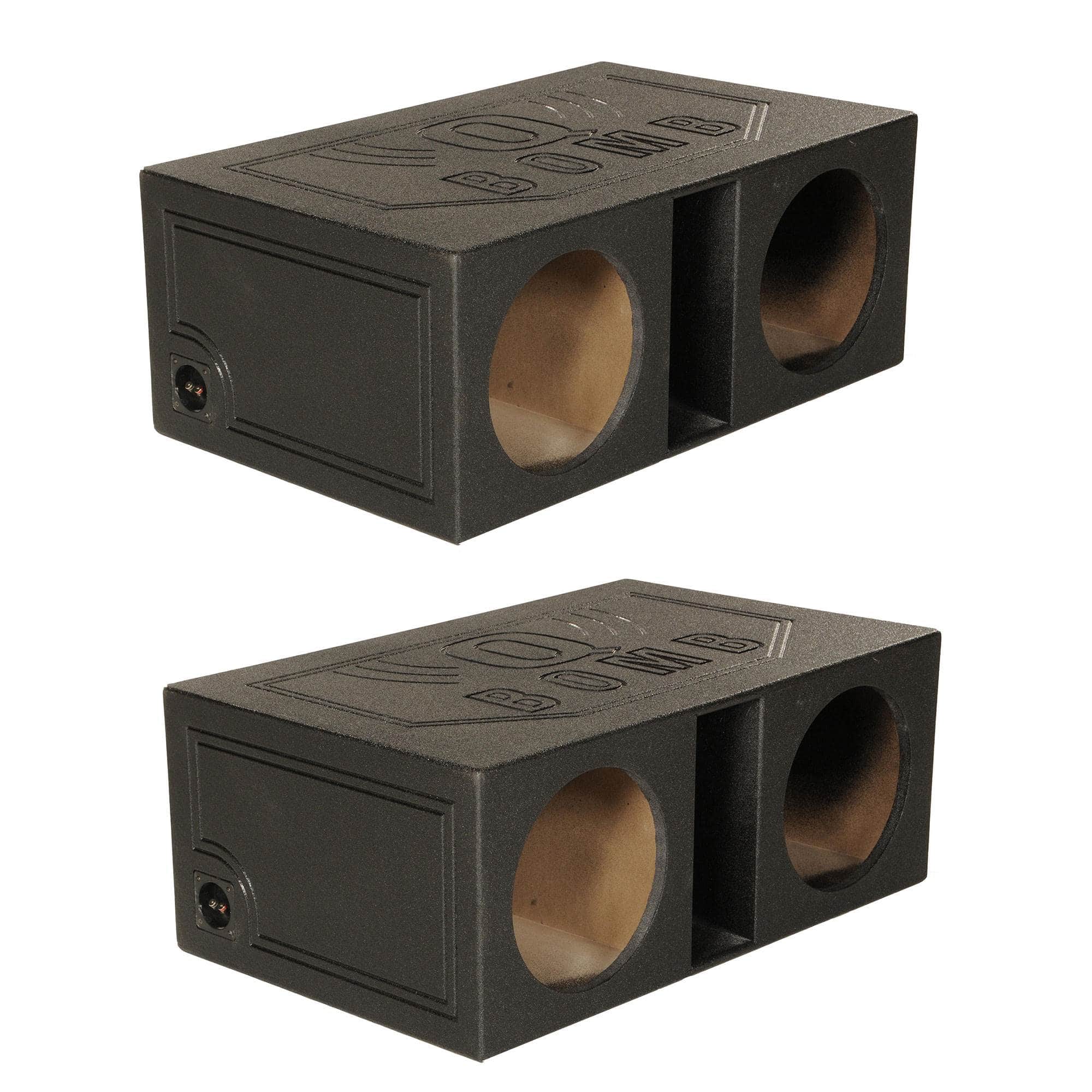 QPower - Q-POWER QBOMB 12" Dual Vented Ported Car Subwoofer Sub Box Enclosure (2 Pack)