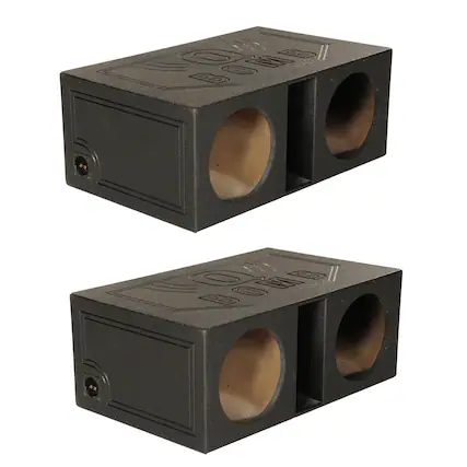 Front. QPower - Q-POWER QBOMB 12" Dual Vented Ported Car Subwoofer Sub Box Enclosure (2 Pack).