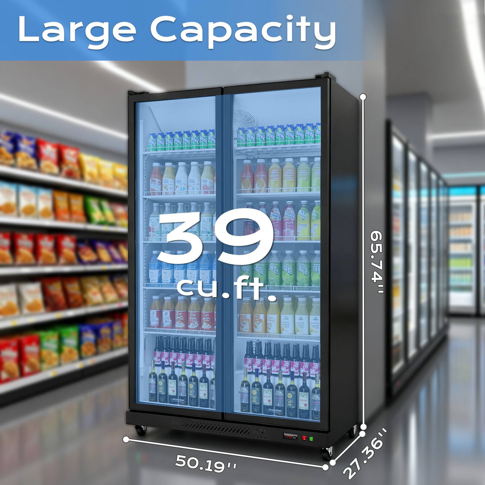 Large Capacity  
39 cu.ft  
65.74"  
50.19"  
27.36"