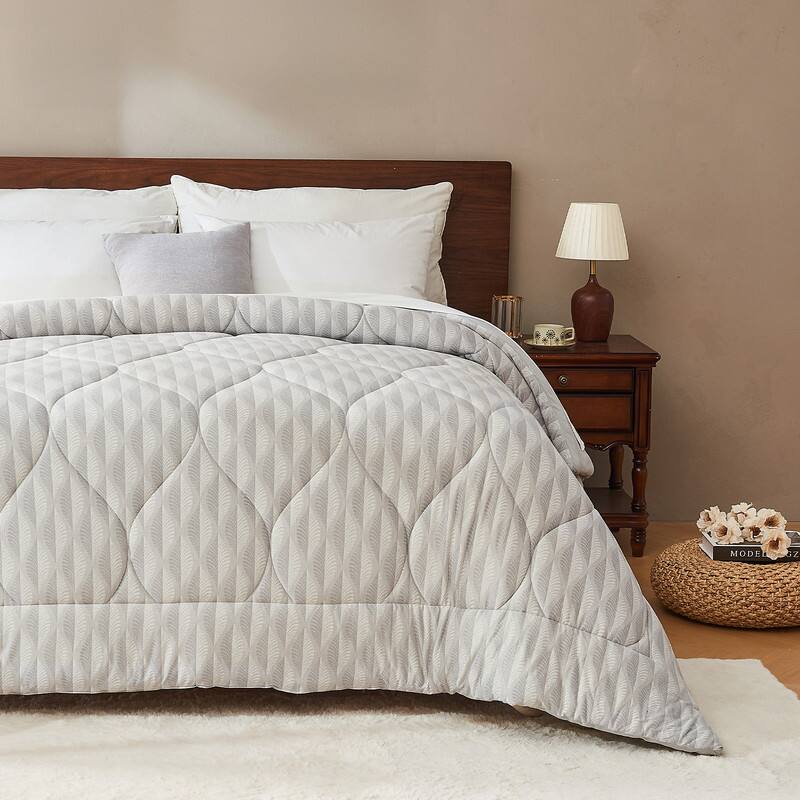 Alt View 5. Bestier - King Size All-Season Down Alternative Comforter – Lightweight Duvet Insert with Corner Tabs, Skin-Friendly - GREY.
