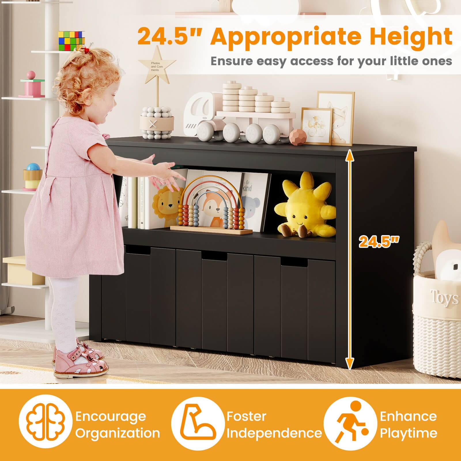 24.5" Appropriate Height  
Ensure easy access for your little ones

Encourage Organization  
Foster Independence  
Enhance Playtime