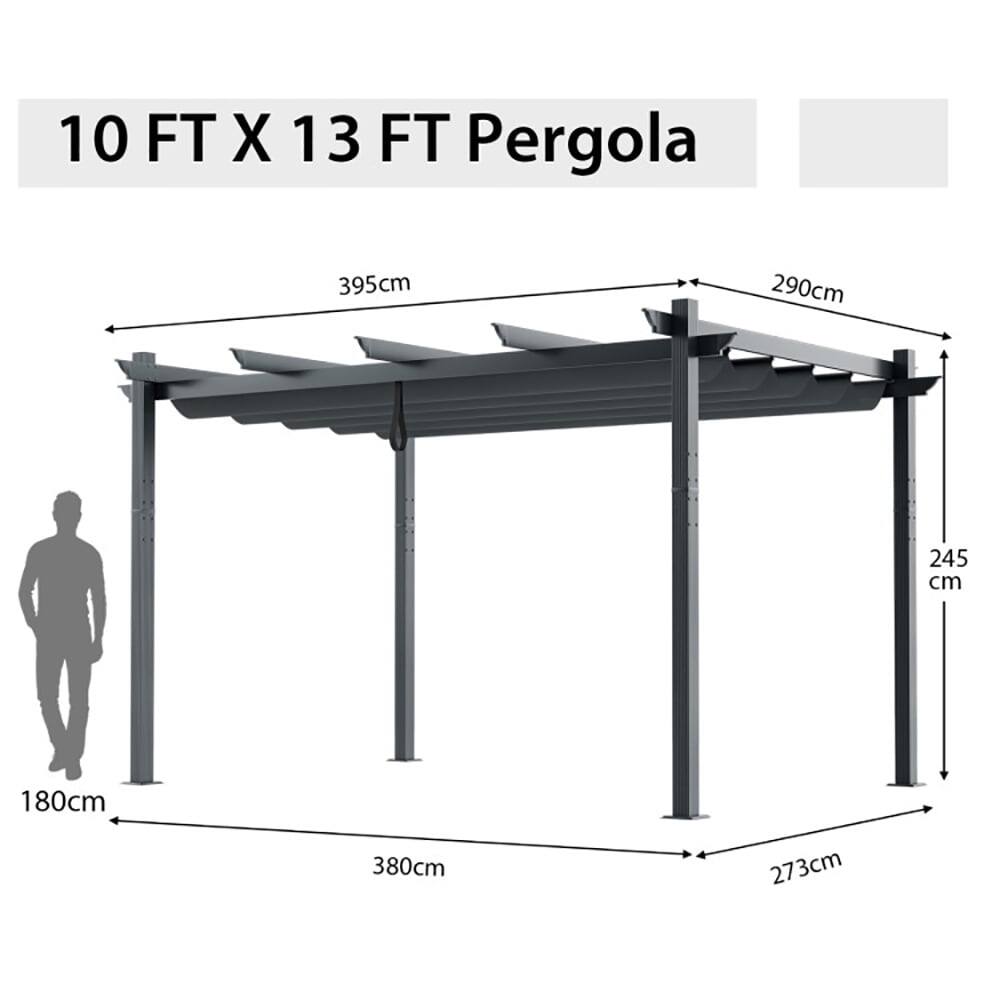 10 FT X 13 FT Pergola  
395cm  
290cm  
245cm  
180cm  
380cm  
273cm