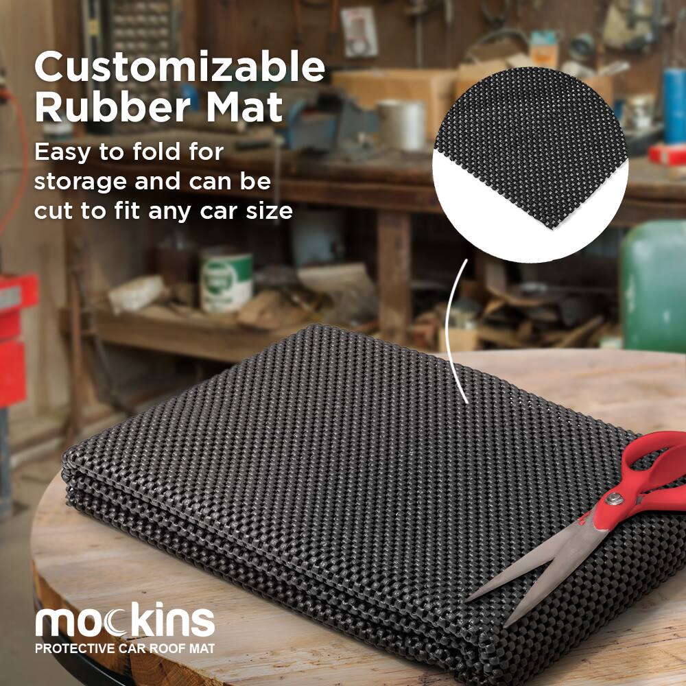 Customizable Rubber Mat

Easy to fold for storage and can be cut to fit any car size

mockins
PROTECTIVE CAR ROOF MAT