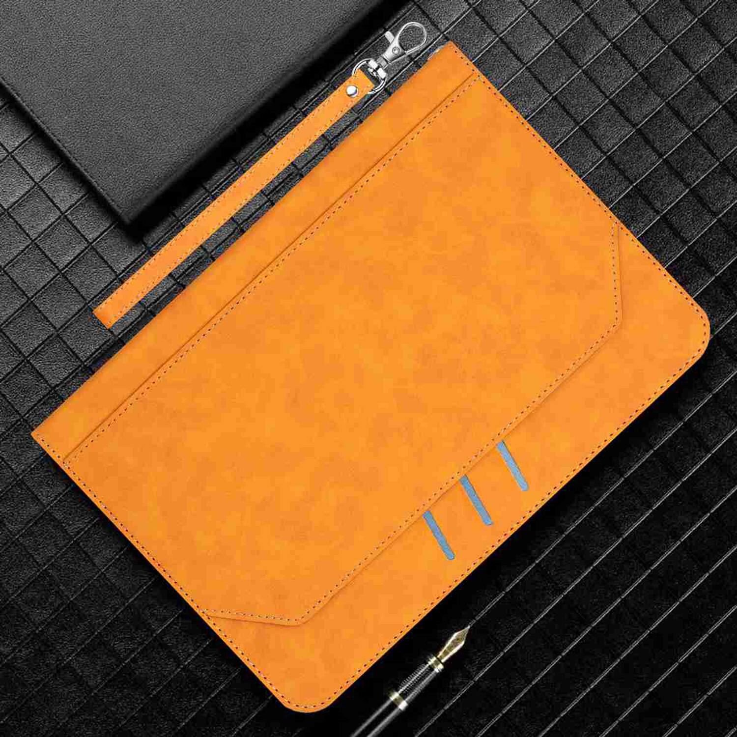 Alt View 3. Dteck - Retro PU Leather Folio Case for Samsung Galaxy Tab S10 FE & S9 FE 10.9" 2025&2023 (SM-X520/X510),Shockproof Flip Cover - Orange.