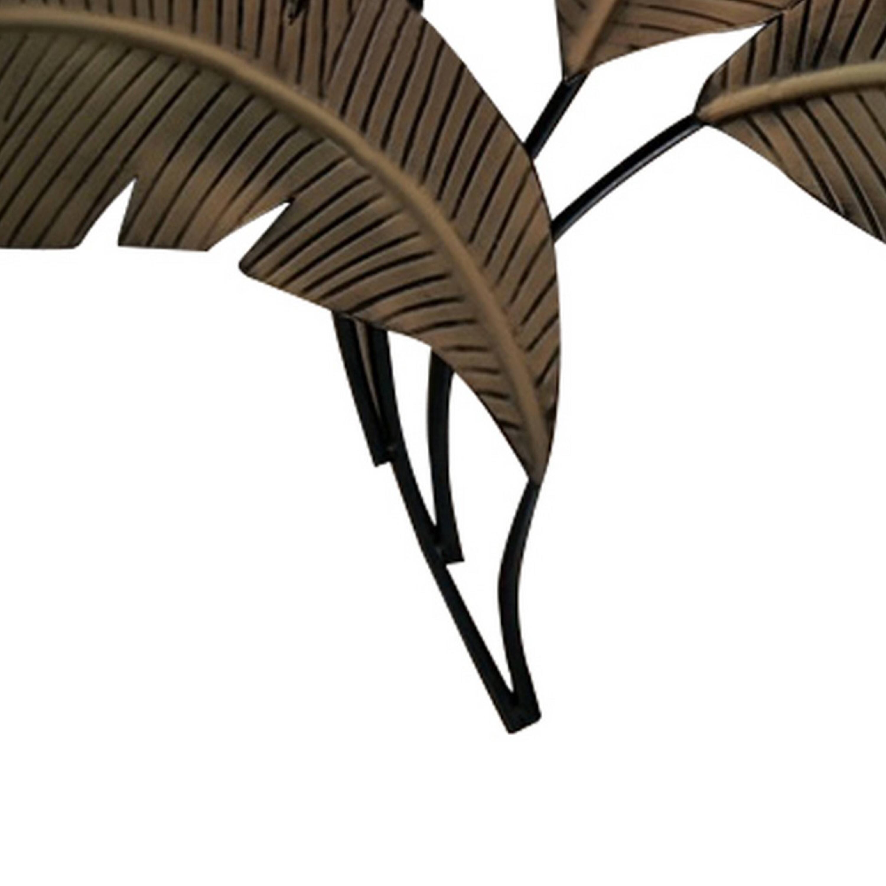 Alt View 2. Manhattan Lane - 35 Inch Tropical Metal Palm Leaf Wall Mount Accent Décor - Yellow, Green, Black.