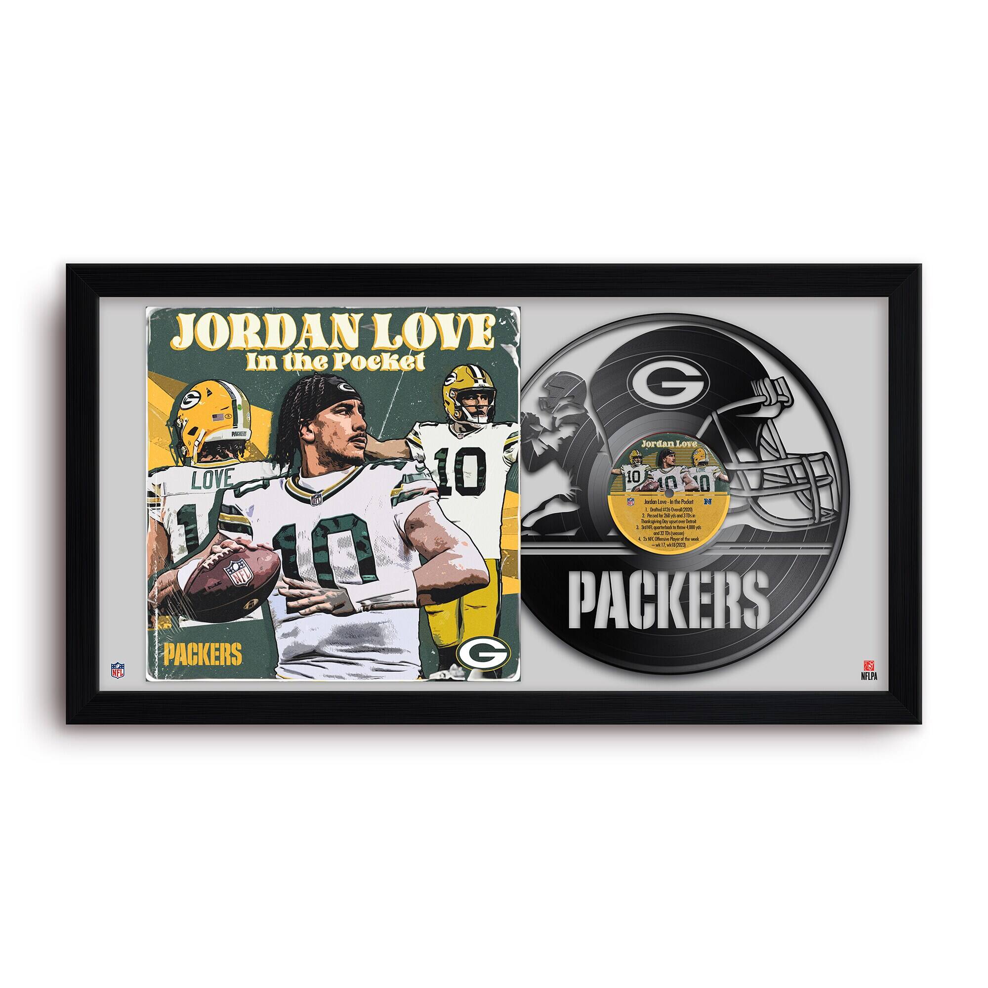 Jordan Love Green Bay Packers 14" x 26" Framed Art Vinyl Album Print